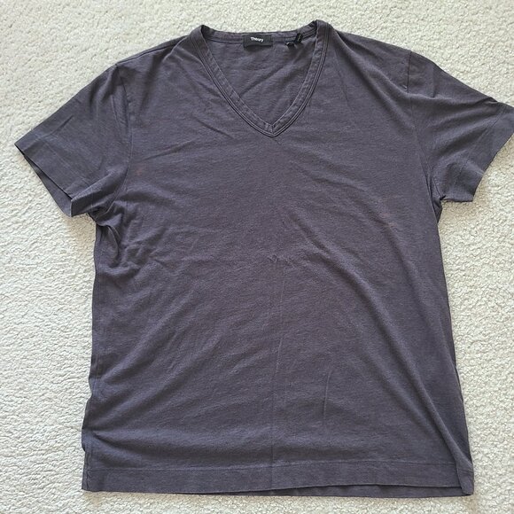 Theory Men's Lightweight Short Sleeve V-Neck Ink Blue T-Shirt - XLarge - Picture 1 of 9